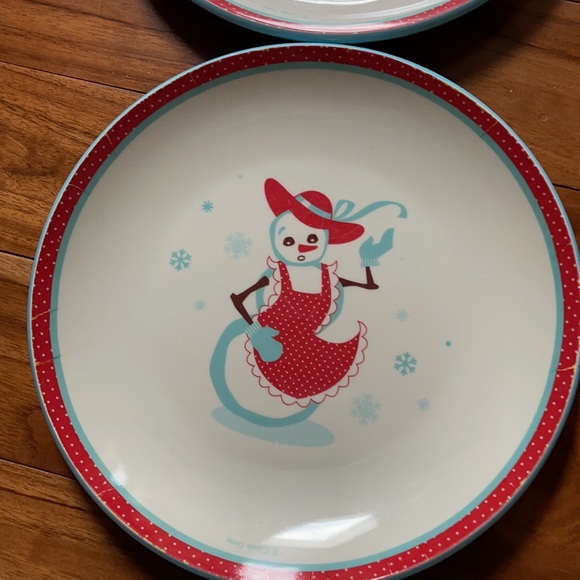 Snowman plate set melamine snowman plates -set of 6 - Picture 2 of 8